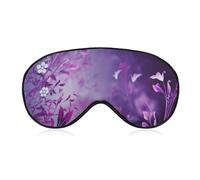Purple Flower Pattern Eye Mask, Side Sleeping Mask Light Blindfold Sleeping Mask Nose Pad and Elastic Band for Children Women and Men