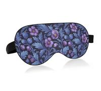 Purple Flower Pattern Lavender Travel Essential Sleep Eye mask with Elastic Adjustable Band Blackout Blackout Night Eye Cover Public Transportation