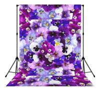 Purple Flower Photography Backdrop, Soft Background With Rod Pocket For Studio, Newborn Photos, Weddings & Video Backdrops - 5x7ft