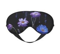 Purple Flower Print Satin Sleep Mask & Eye Mask | Deep Dream Sleep Masks for Women & Men | Soft Sleeping Eye Mask to Nourish Skin