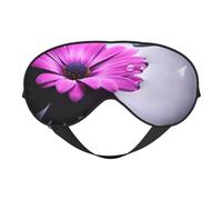 Purple Flower Print Sleep Mask Silk Eye Cover Soft Satin Blindfold Elastic Strap Night Eyeshade Travel Nap for Women Men