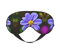 Purple Flower Print Soft Eye Mask â€“ Comfortable Sleep, Blocks Light, Full Eye Coverage, Ideal for Travel, Meditation