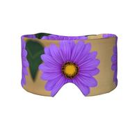 Purple Flower Printed Slumber Eye Shield, Reversible Sleep Gear, Light Blocking Headwrap, for Travel Comfort