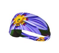 Purple Flower Sports Headband For Men Women Tennis Sweat Band For Workout Sports Headbands Elastic For Running