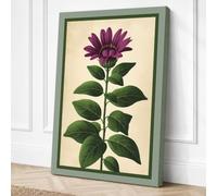 Purple Flower Study Botanical Canvas Wall Art Print 36x24 Inch (91 x 61 cm)