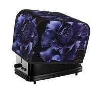 Purple Flower Texture Toaster Cover 2 Slice, Waterproof Bread Machine Covers with Pockets Universal Size Kitchen Small Appliance Cover with Handle, Dust and Fingerprint Protection