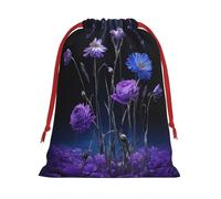 Purple Flower Ultra Soft Velvet Gift Bag, Stylish Design, Preferred For Holidays