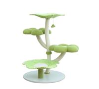 Purple Flower Vine Woven Cat Climbing Frame, Scratching Pillar with Bed & Pet Nest(A)