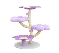 Purple Flower Vine Woven Cat Climbing Frame, Scratching Pillar with Bed & Pet Nest(HG50-10 11-36T)