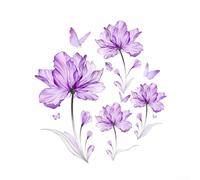 Purple Flower Wall Sticker for Home Decor, PVC Vinyl Decal for Smooth Walls Mirrors Plastic, Simple Floral Background Art Decoration 25cm x 30cm