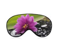 Purple Flower with Black Stone Eye Mask, Side Sleeping Mask Light Blindfold Sleeping Mask Nose Pad and Elastic Band for Children Women and Men