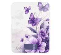 Purple Flowers Butterflies weight loss food measuring scale 11lb/0.18oz, 5kg/5g gram weight scale with 4 unit for Espresso roasting Baking (Batteries not Included)