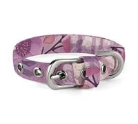 Purple Flowers Collage Dog Collar Quick Release Buckle for Easy on Off. Cat Collar - Adjustable Comfortable.Oxford Cloth Pet Collar for Small Medium Dog and Cat.