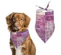 Purple Flowers Collage Easter Dog Bandanas for Small Medium Large Dogs,Cat Dogs,Pet Scarf - Polyester Cute Bibs.Triangle Pet Scarf for Puppy Pet,Personalized Birthday/Party Fun Idea Gift