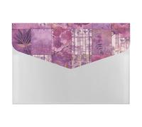 Purple Flowers Collage File Folder 6-Pocket, Waterproof Accordion File Organizer with Snap Closure, Expanding Document Holder for Office, Home
