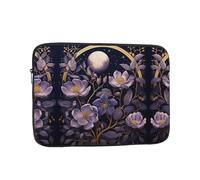 Purple Flowers in The Moonlight Printed Laptop Cover Portable Protective Case Suitable for Business Trips and Documents 12 inch