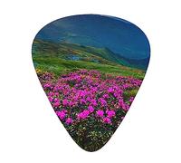 Purple Flowers Meadow Mountain Print Guitar Picks Personalized Novelty Guitar Plectrums For Electric Guitar Acoustic Guitar 12 Pack