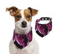 Purple Flowers Printed,Dog Bandanas Cotton Pet Scarf Adjustable Bibs for Pet,S