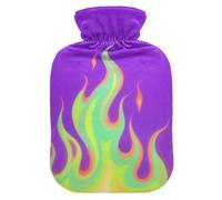 Purple Fluorescent Cool Flame hot-Water Bottle with Soft Cover, 2L hot compresses for The Body for Menstrual Cramps, Menstrual Cramps, Bolsa de agua Caliente para el Dolor