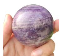 Purple Fluorite Healing Crystal Stones Sphere Ball, Large Reiki Healing Gemstones Natural Polished Round Orb for Energy Witchcraft Therapy Meditation,Diameter 65mm(Diameter 60mm)