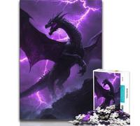 Purple Flying Dragon 1000 Pieces Jigsaw Puzzle for Adults& Teens,Game Toys Every Piece Is Unique - Challenging Family Fun Game (50x75cm)