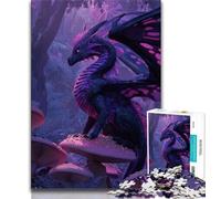 Purple Flying Dragon JigsawPuzzle 1000 Pieces for Adults,Toys Educational Games Stress Relieving Suitable for Desktop Decoration (38x26cm)