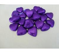 Purple Foil Chocolate Hearts Wedding Favours x50