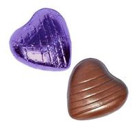 Purple Foil Heart Chocolates (Box of 200) (XCGL095 - PURPLE)