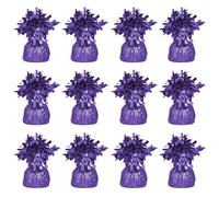Foil Helium Balloon Weights - Pack of 12 - Durable & Colourful Purple Weights for Birthdays Parties, Events & Celebrations - Perfect Balloon Weight Holders - Pack of 12