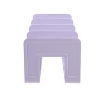 Purple for Desk Organising ABS Bookends with Four Compartments | One-piece Open Design, Enlarged Back Panel, Ready to Use, for Notebooks, Binders, Home Office Shelves