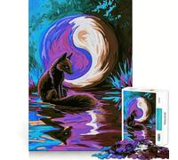 Purple Fox And Yin Yang Moon 1000 Piece Jigsaw Puzzles for Adults Jigsaw Smart Game Together Fun Image Assembly Seasonal Gift (38x52cm)