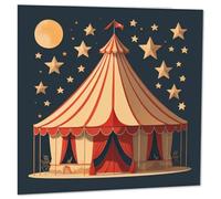 Purple Fox Circus Tent Greeting Card 145 x 145mm