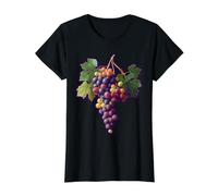 Purple Fruit I Love Grapes Design with A Grape On It Value Graphic T-Shirt, Women, Black, L