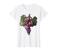 Purple Fruit I Love Grapes Design with A Grape On It Value Graphic T-Shirt, Women, White, M