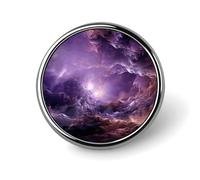 Purple Galaxy Badges Pin, Personalized Exquisite Round Badge, 1 Inch Button Pins for Women And Men, Decorative Metal Round Brooch for Clothing, Backpacks, And Hats