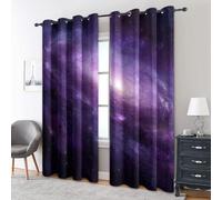 Purple Galaxy Blackout Curtains, 54 Drop, Nebula Outer Space Universe Milky Way Printed Curtains for Living Room, Bedroom, Eyelet Drapes for Window Home Decor, 46x54 Inch 2 Panels (19-M)