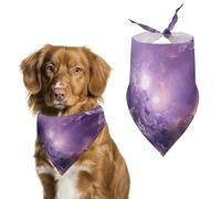 Purple Galaxy Dog Bandana, Soft Breathable Pet Scarf, Personalized Dog Bib Kerchief for Small Medium Large Dogs Cats, Exquisite Pet Neckerchief for Daily Wear, Travel, Party