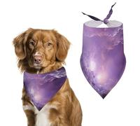 Purple Galaxy Dog Bandana Triangle Dog Scarf Washable Polyester Dog Bibs Cute Pet Bandana for Medium Large Dogs Puppy and Cats