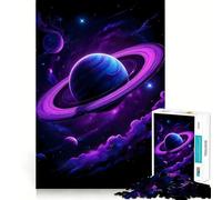 Purple Galaxy Planet Jigsaw 1000 Pieces for Adults Cognitive Toy Bonding Time Pattern Assembly Santa Wish Item (38x26cm)