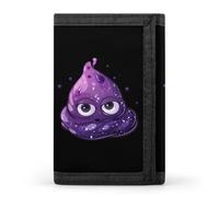 Purple Galaxy Poop Trifold Wallet Slim Wallets with ID Window Credit Card Pockets for Men Women