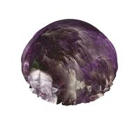 Purple Galaxy Print Elastic Band Shower Hat For Hotel Travel Essentials Accessories Cleaning Supplies