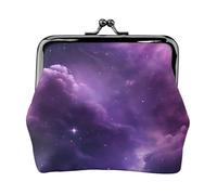 Purple Galaxy Print Versatile Coin Purse Exquisite Mini Wallet Cute Change Pouch for Any Occasion