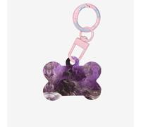 Purple Galaxy Printing Acrylic Dog Bone Ornament,Dog Tags Personalized Pet Ornament, Key Chain Bone Shaped Id Tags