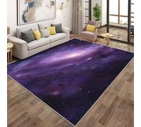 Purple Galaxy Rugs Living Room Large 140x200, Outer Space Starry Sky Universe Area Rugs for Bedroom, Non Slip Low Pile Soft Flannel Carpet, Bedroom Accessories H-3