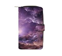 Purple Galaxy Wallet Multifunctional Wallets for Men Compact Wallet Purse Passport Bag