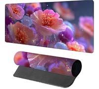 Purple Gaming Mouse Mat 800x400x3mm, Mouse Pad Large Plant, Desk Mat with Stitched Edge, Mousepad with Non-Slip Rubber Base, Office Accessories, Keyboard Pad, for Gifts, PC, Gaming, Desk Office 5-9086