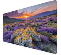 Purple Gaming Mouse Pad Grass Large Mouse Mat Comfortable Mousepad with Smooth Cloth Surface, Textured Wear Resistant, Improved Precision and Speed, Mousemat 900x300x3mm Office Product for Men K7-138