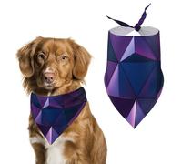 Purple Geometric Dog Bandana Triangle Dog Scarf Washable Polyester Dog Bibs Cute Pet Bandana for Medium Large Dogs Puppy and Cats
