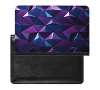 Purple Geometric Passport Holder Cover Passport Cover Protector Essentials with Credit Card Slots Slim Travel Wallet Covers Documents Organizer Protector for Man&Women