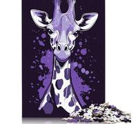 Purple Giraffe Portraitre Puzzle 1000 Teile Schwer Puzzle Spielzeug Pädagogisches Spiel Impossible Herausforderungsspielzeug Für Erwachsene Und Kinder Ab 14 Jahren 1000pcs (75x50cm)